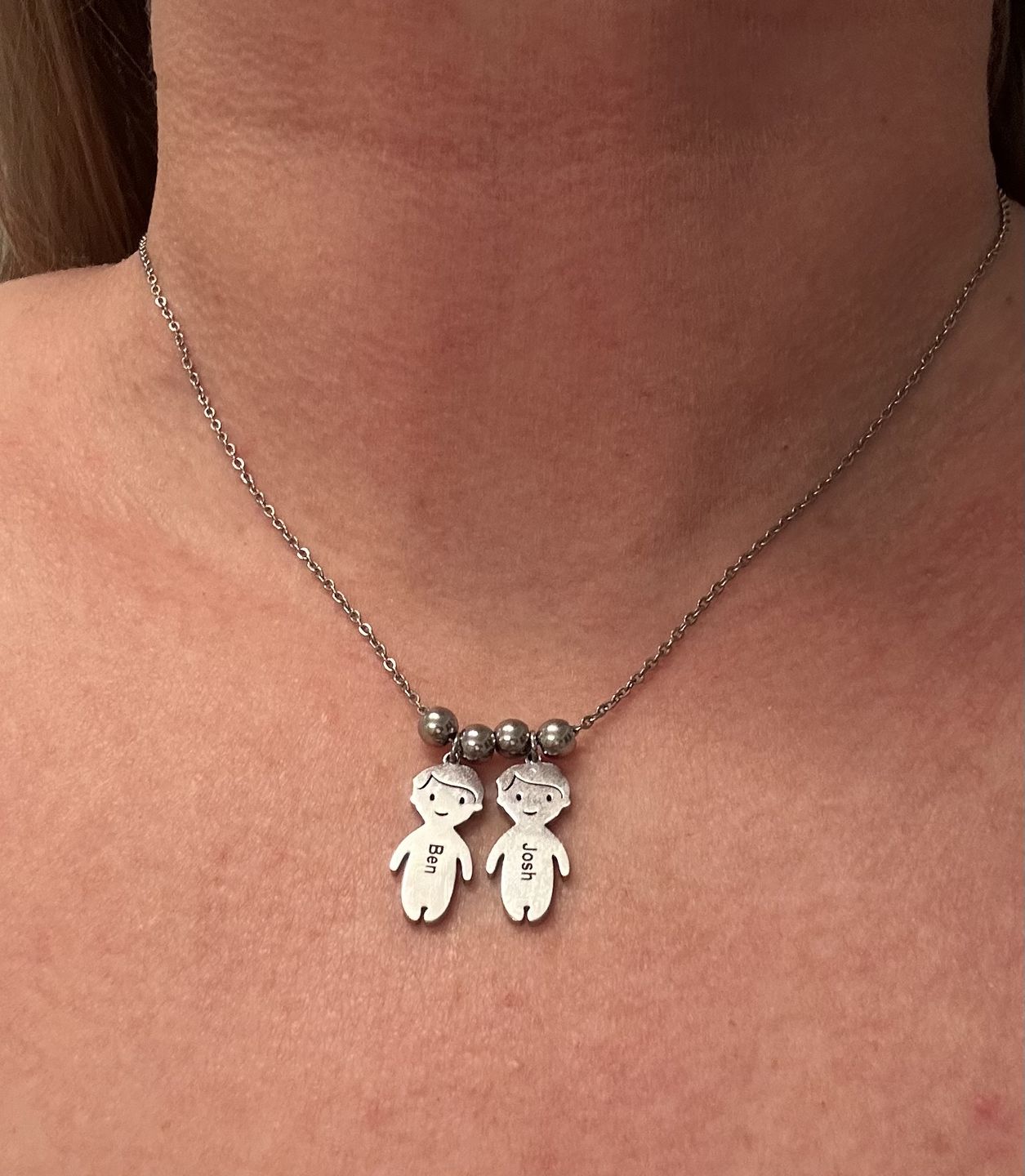 Customer photo review of Personalised My Children Necklace