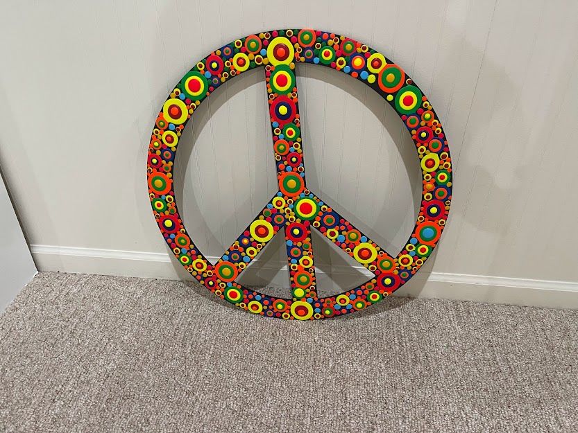 Customer photo review of Unfinished Wood Peace Symbol Shape - Craft - up to 24" DIY