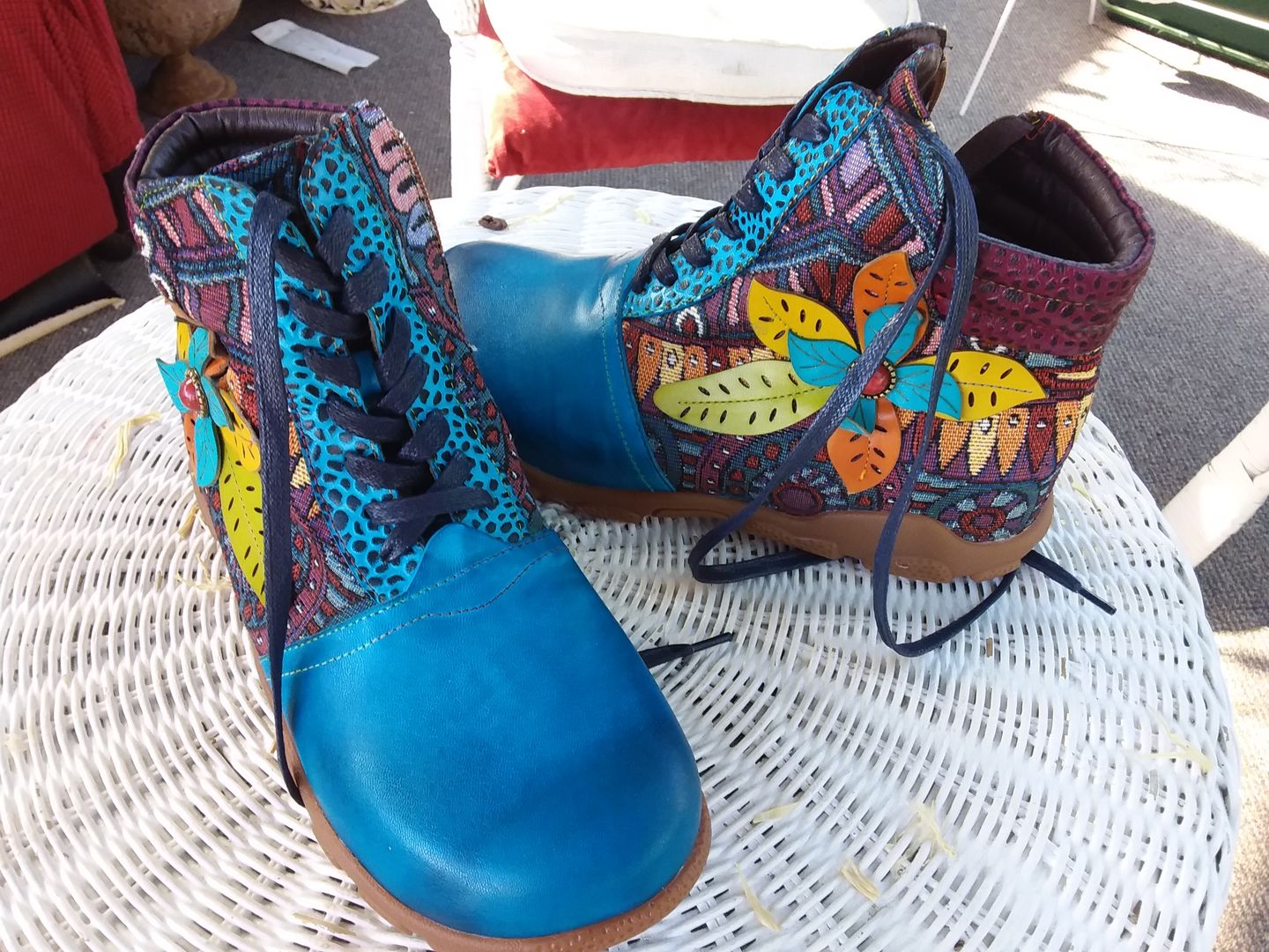 Customer photo review of Leather Handmade Comfortable Walking Boots