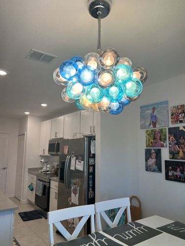Customer photo review of Modern Multi-Color Cluster Bubble Chandelier