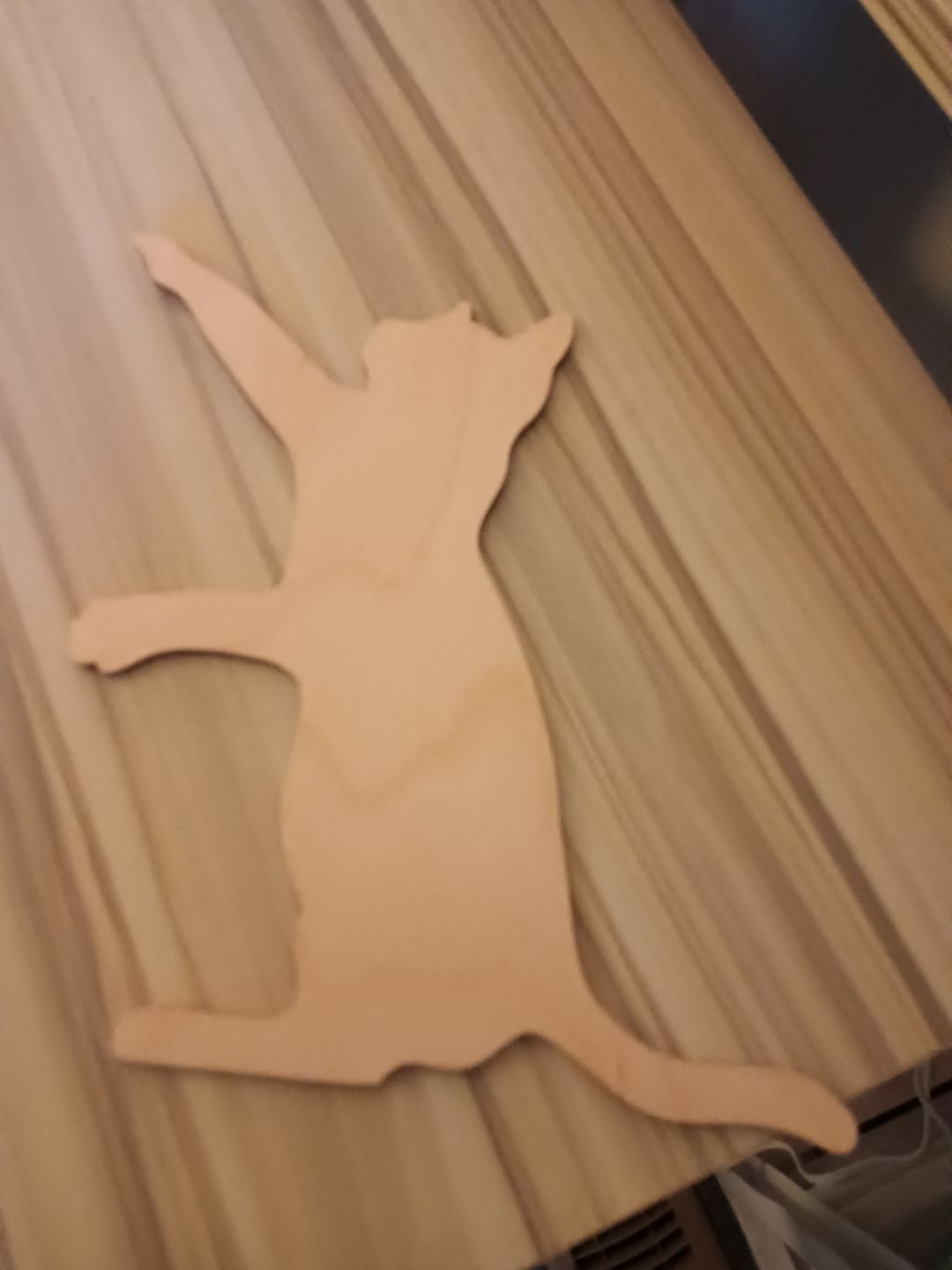 Customer photo review of Unfinished Wood Playing Cat Shape - Craft - up to 36"