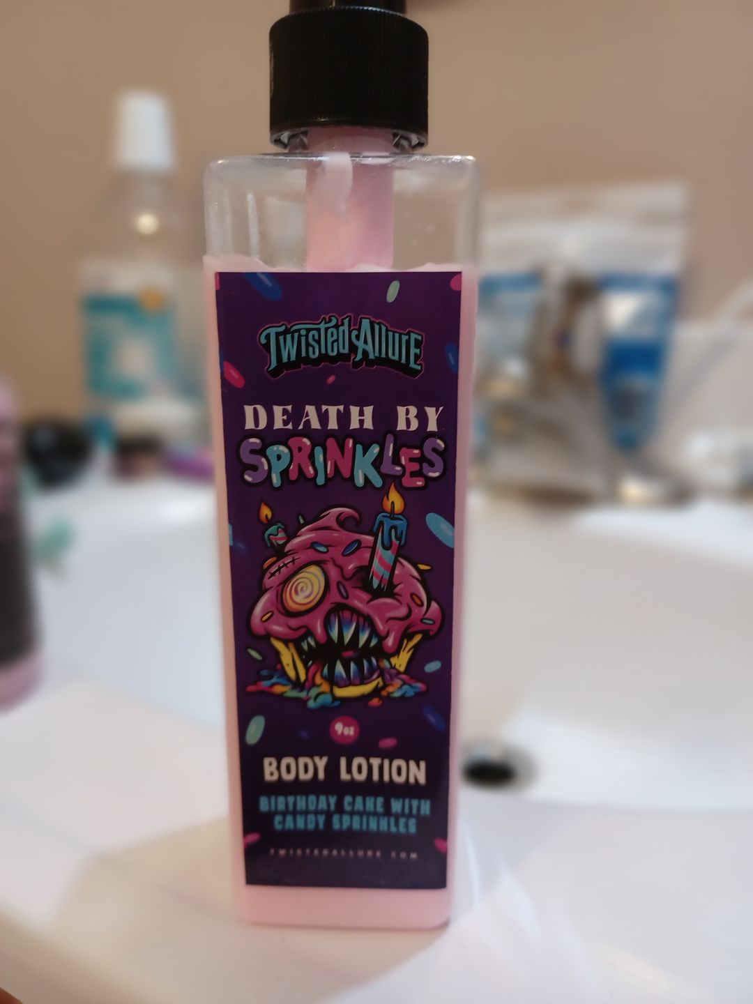 Customer photo review of Death by Sprinkles Body Lotion (Birthday Cake)