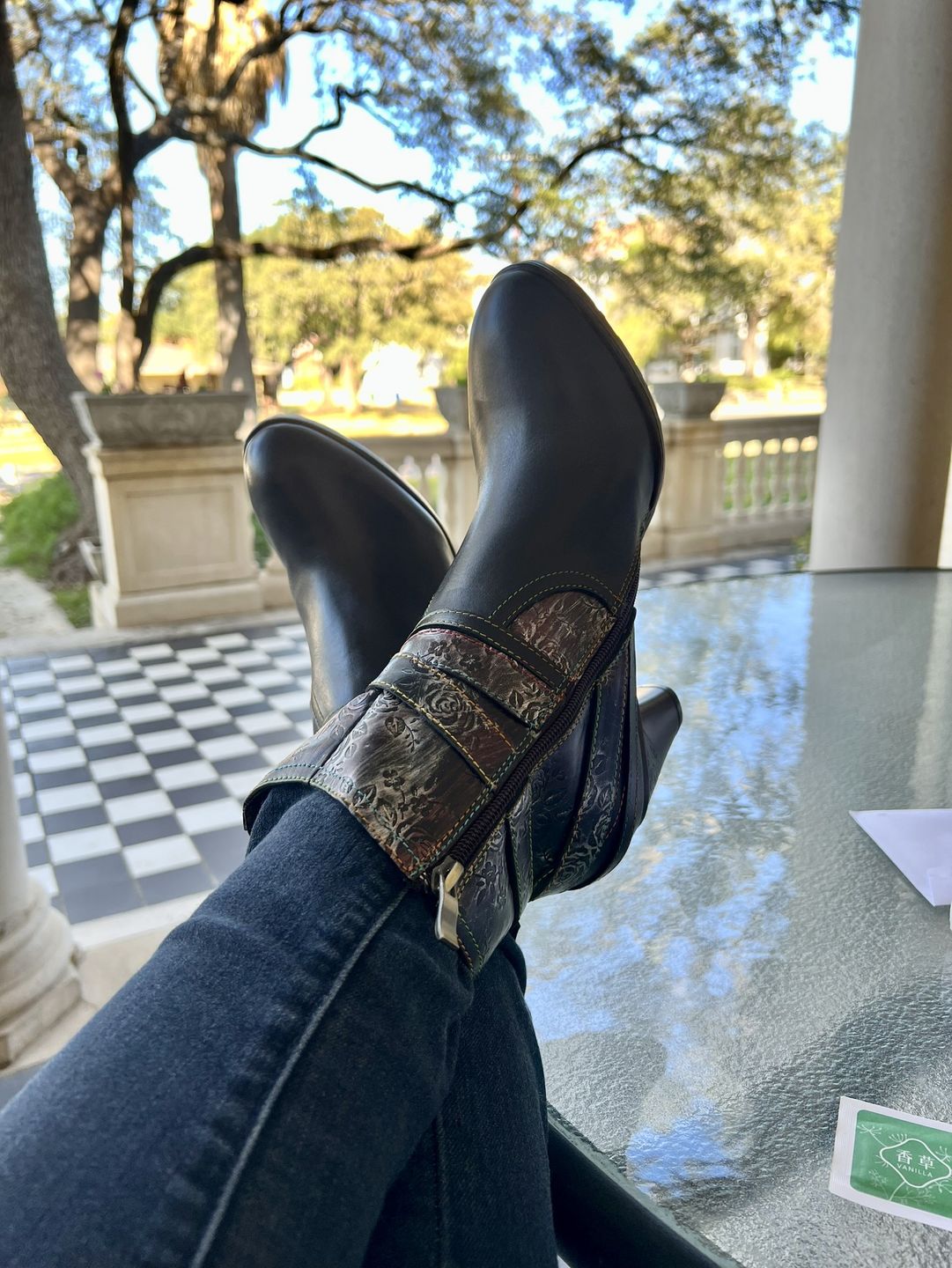 Customer photo review of Leather Handmade Comfortable Walking Boots