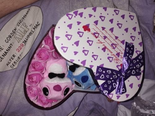 Customer photo review of Lilo Stitch Plush Rose Bouquet Box