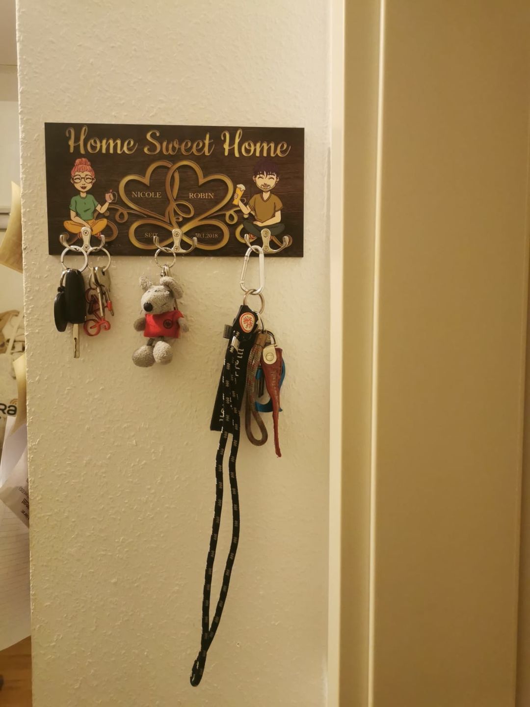Customer photo review of Home sweet home - Paar-Schlüsselbrett