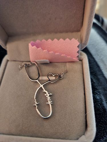 Customer photo review of Stethoscope Name Necklace EKG