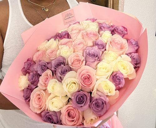 Customer photo review of Purple Deluxe Bouquet