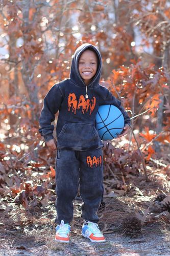 Customer photo review of RAW Drip Orange Bling Hoodie and Jogger Set