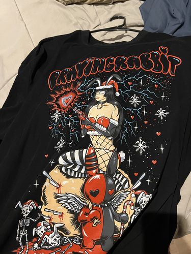 Customer photo review of Emiko Xmas Rabbit Tee (BLACK)