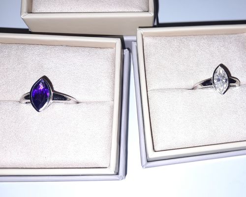 Customer photo review of Surf Moon Ring with Amethyst