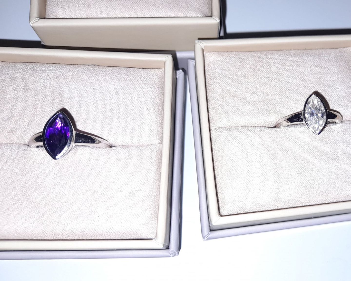 Customer photo review of Surf Moon Ring with Amethyst