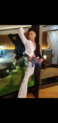 Customer photo review of Mens Two Tone Lace Blazer 2PCS Outfits SKUJ42006