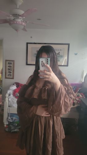 Customer photo review of Mocha Brown Mini Dress