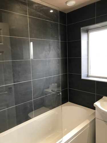 Customer photo review of Mayford Matt Black 1700 Complete Vanity Shower Bathroom Suite