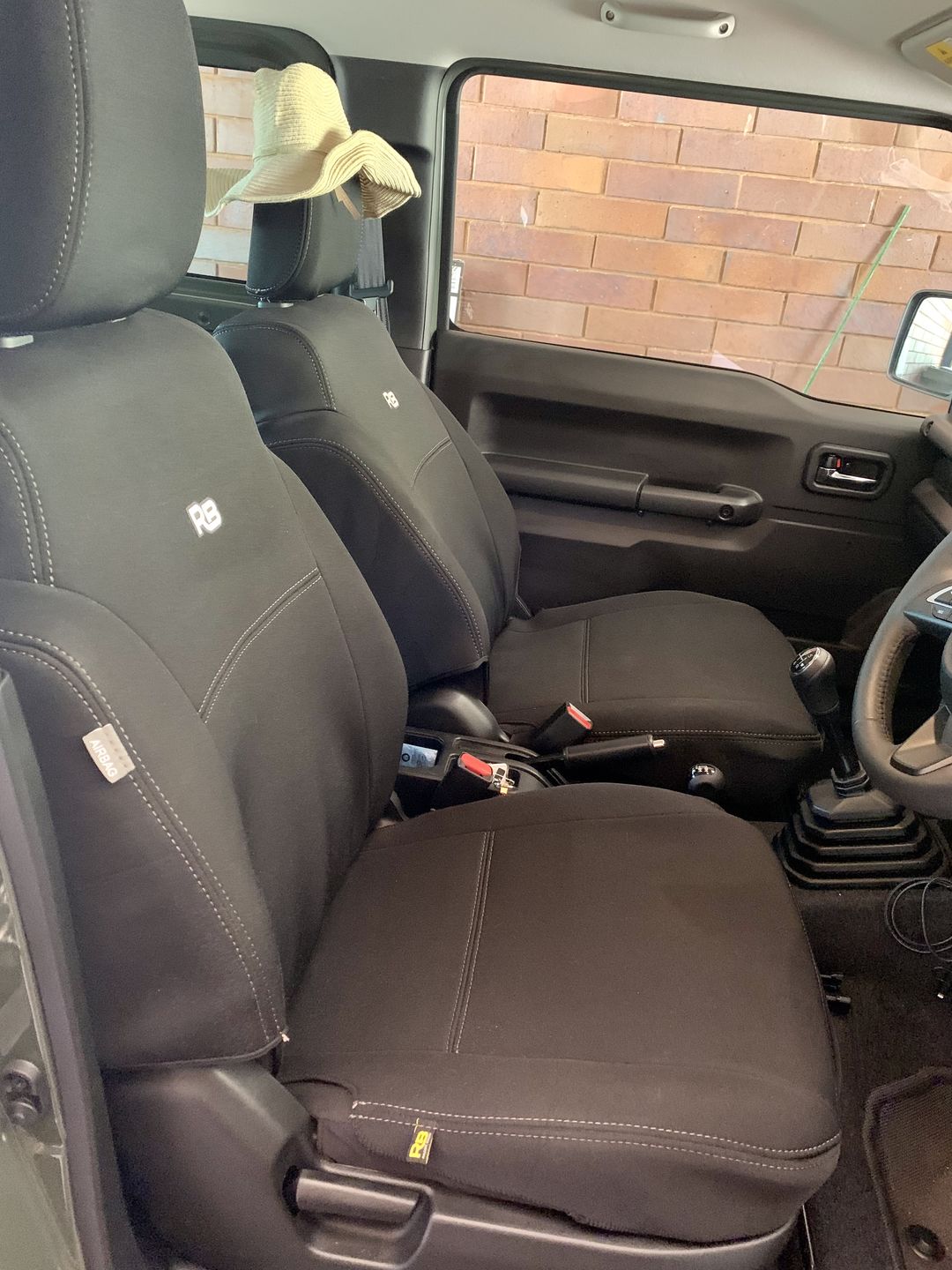 Customer photo review of Suzuki Jimny Neoprene 2x Front Seat Covers (Available)