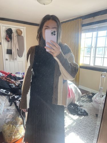 Customer photo review of Diagonal Colorblock Cardigan