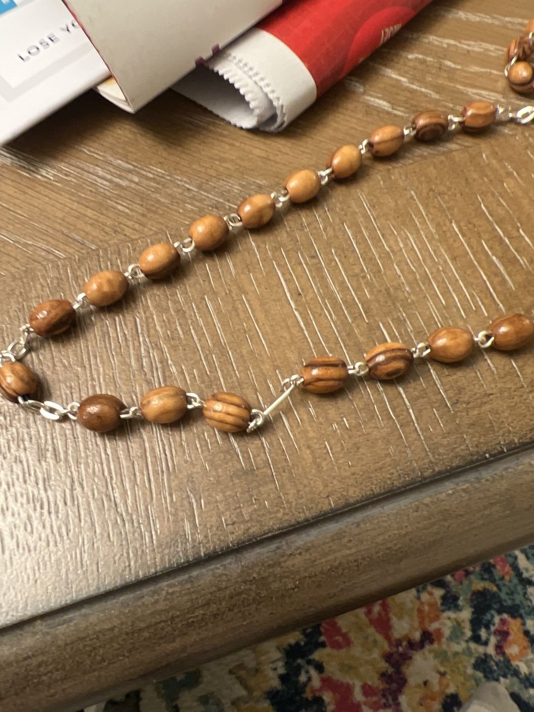 Customer photo review of Olive Wood Beads Rosary with Holy Soil - Holy Land Rosaries