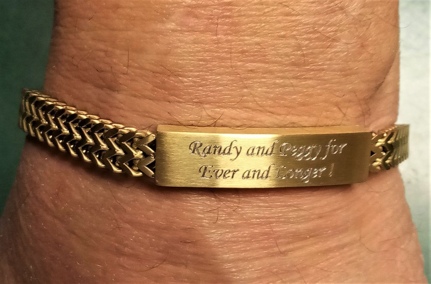 Customer photo review of Double Franco Link ID Bracelet