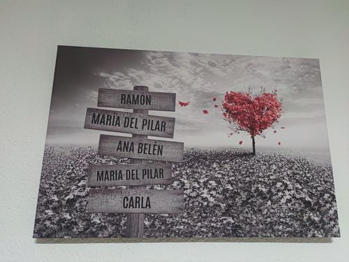 Customer photo review of Lienzo Árbol Corazón con Nombres Personalizados