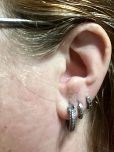 Customer photo review of Ouroboros Earrings