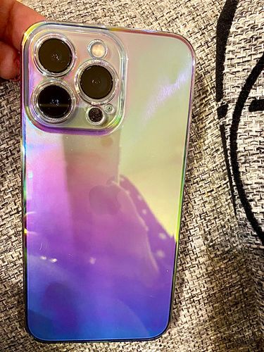 Customer photo review of Luxury Rainbow Laser Aurora iPhone Case