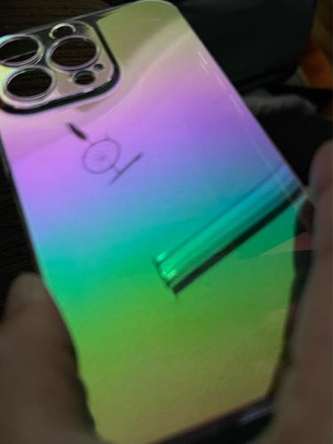 Customer photo review of Luxury Rainbow Laser Aurora iPhone Case