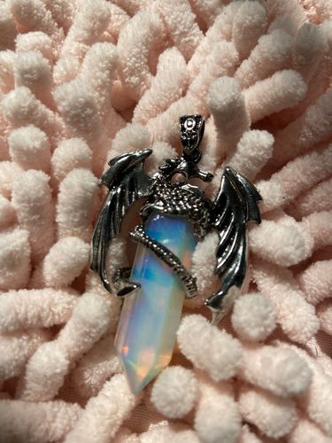 Customer photo review of Dragon Gemstone Necklace