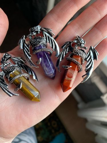 Customer photo review of Dragon Gemstone Necklace