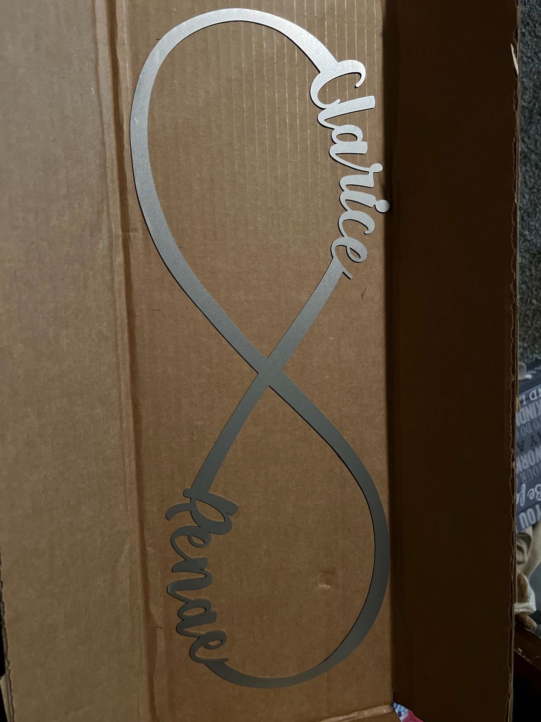 Customer photo review of Infinity Sign- bedroom wall decor for couples, anniversary and wedding, eternity symbol