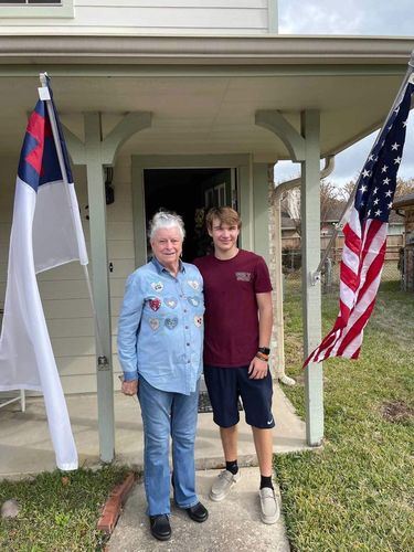 Customer photo review of 3x5ft Christian Flag with Appliqued Cross - Heavy Duty Outdoor Nylon