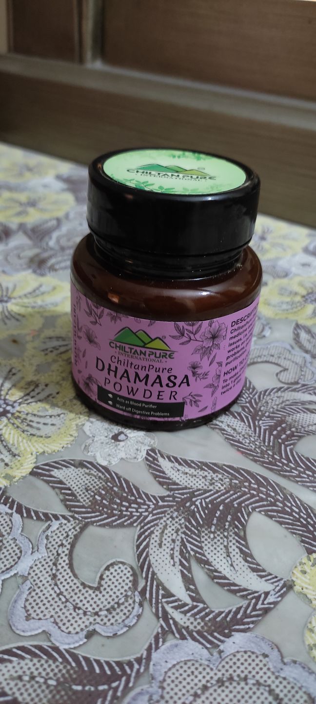 Customer photo review of Dhamasa Booti Powder – Fights Hepatitis & Effective Against PCOS - Infertility Treatment 110g