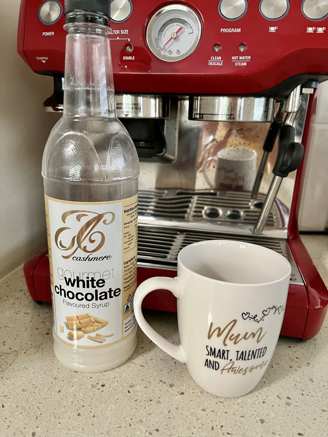Customer photo review of White Chocolate Coffee Syrup