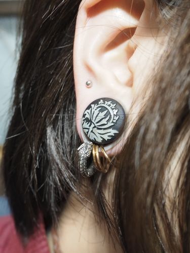 Customer photo review of Ouroboros Earrings