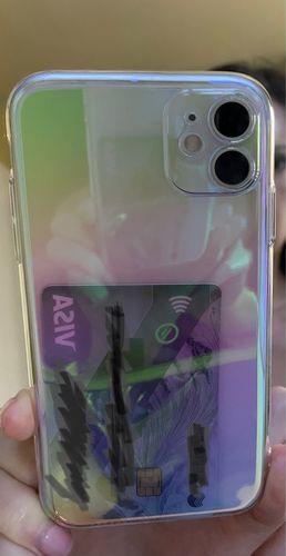 Customer photo review of Luxury Rainbow Laser Aurora iPhone Case