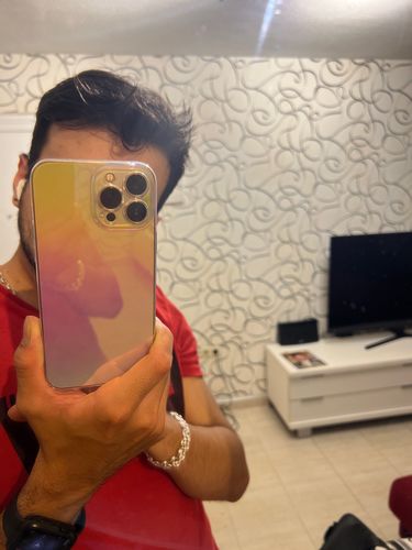 Customer photo review of Luxury Rainbow Laser Aurora iPhone Case
