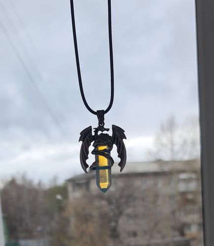 Customer photo review of Dragon Gemstone Necklace