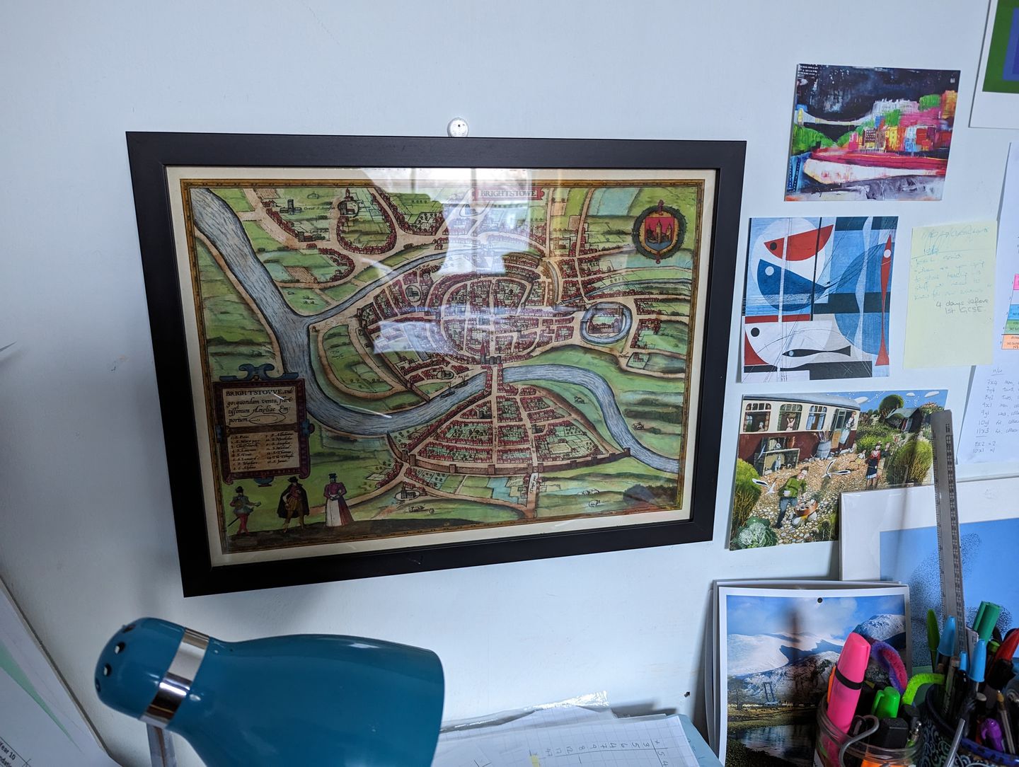 Customer photo review of Old Map of Bristol, 1588 by Braun - Brightstowe, Avon, St Nicholas, Newgate, Coat of Arms