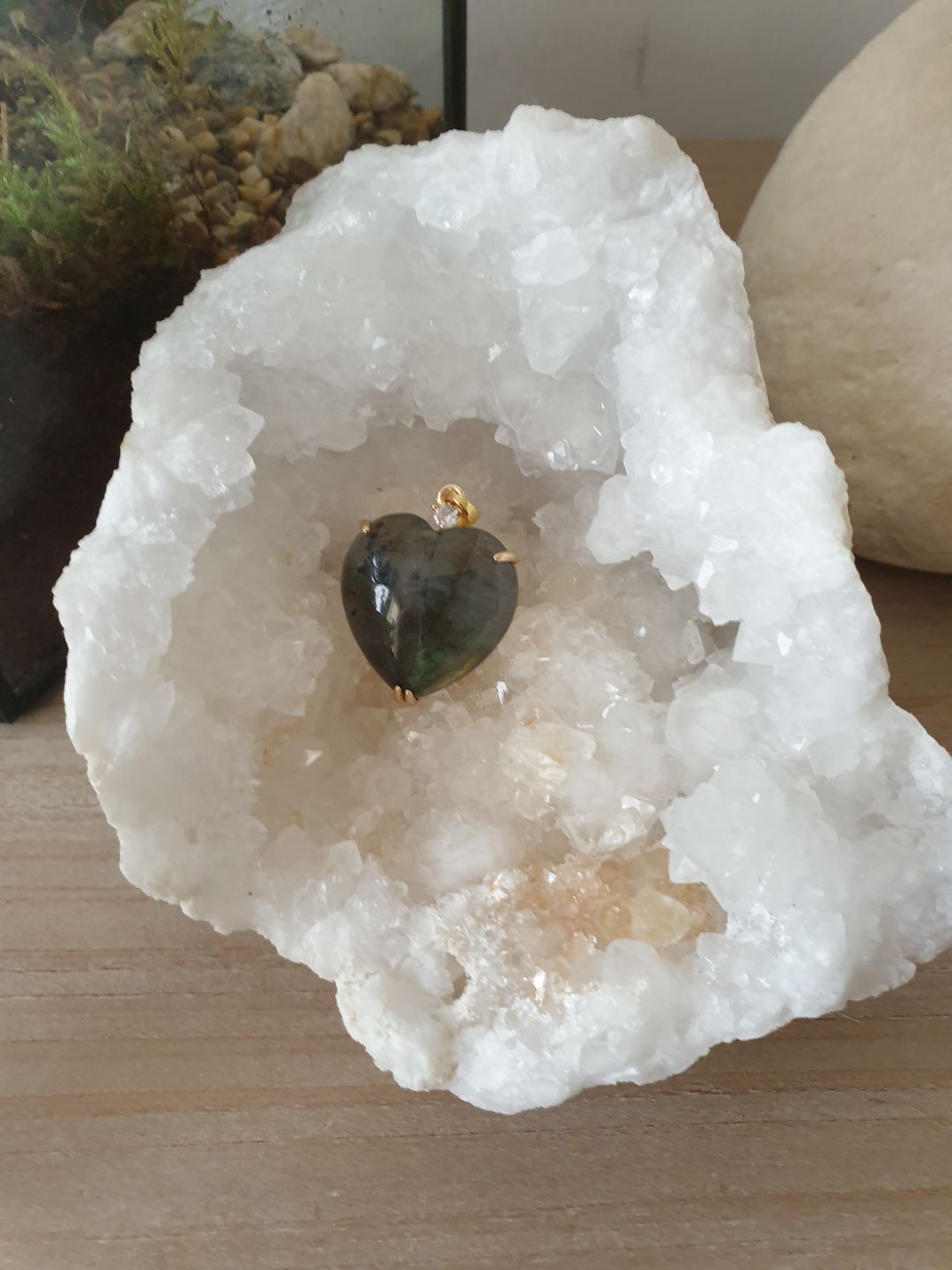 Customer photo review of Pendentif Labradorite Coeur