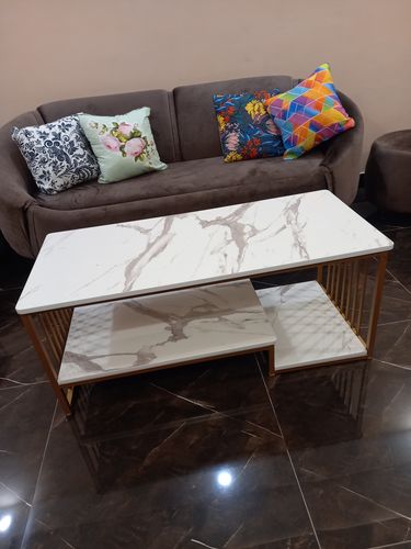 Customer photo review of Luxury Two Layer Living Room Table with Gold Metal Frame