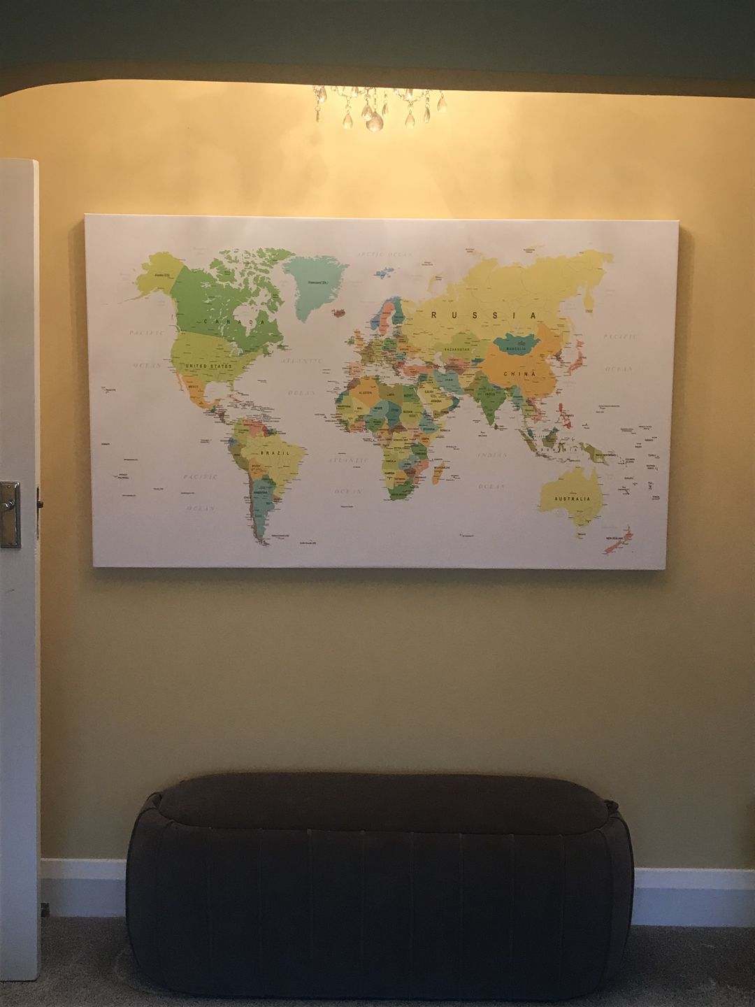 Customer photo review of World Map Canvas Print