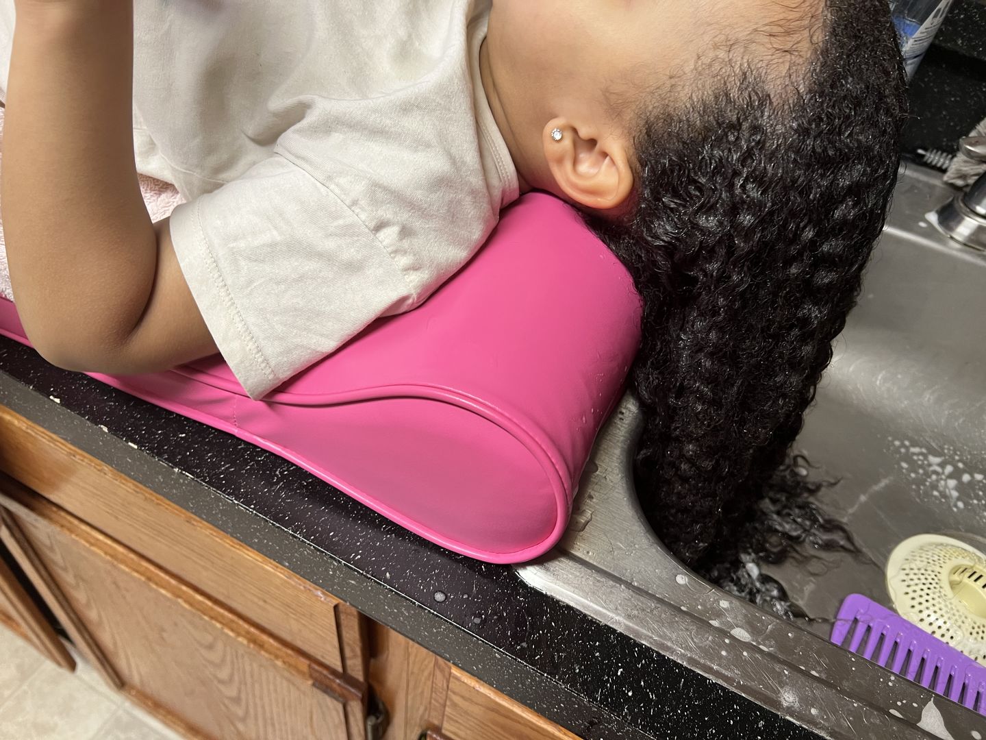 Customer photo review of The Shampoo Pillow