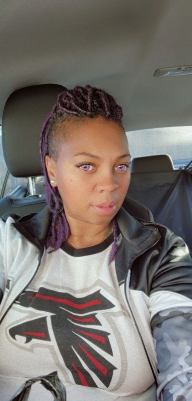 Customer photo review of Vega Violet Purple Prescription Coloured Contact Lenses