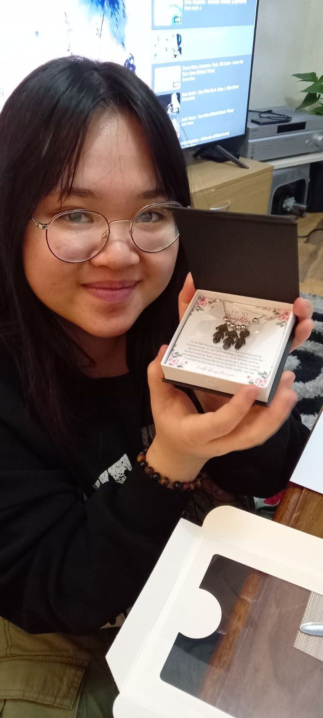 Customer photo review of Personalised My Children Necklace