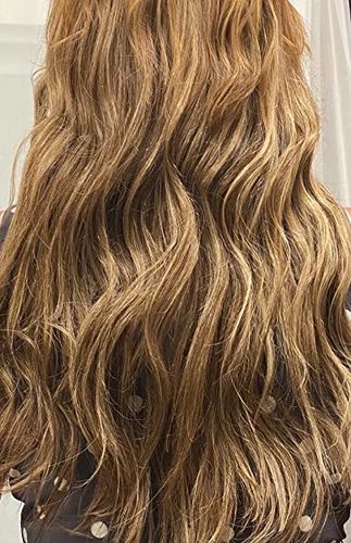Customer photo review of Moresoo 100% Virgin Hand Tied Real Human Sew In Silky Straight Weft Blonde Balayage (#4/27/4)