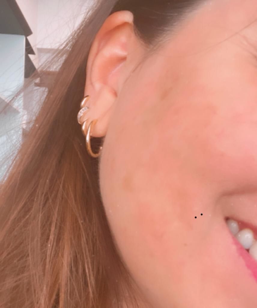 Customer photo review of ARGOLLAS LISAS 10MM BAÑADAS EN ORO