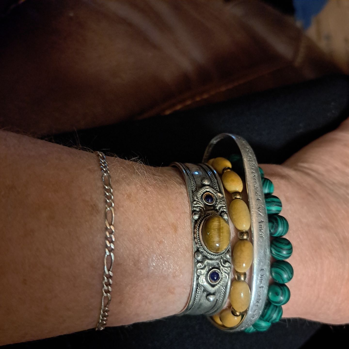Customer photo review of Tigers Eye Bohemian Cuff Bracelet