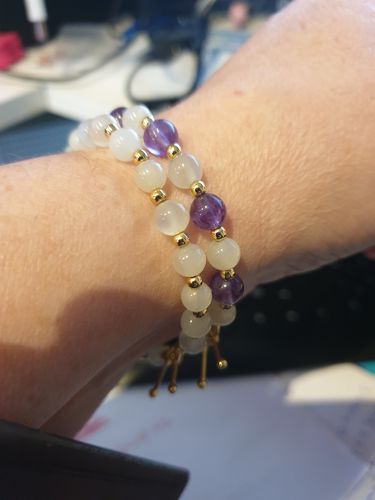Customer photo review of Bracelet anti-ménopause en Pierre de Lune | Or fin