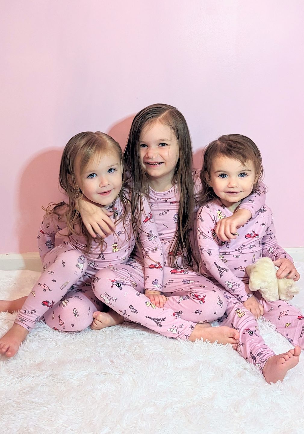 Customer photo review of French Poodle Bamboo Kids Pajamas Two-Piece Set