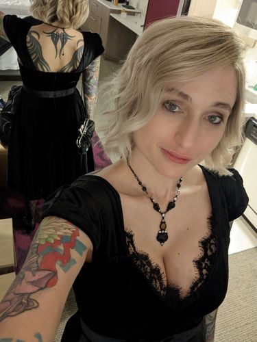 Customer photo review of Baudelaire Swing Dress in Black