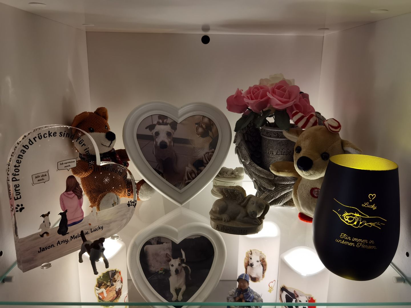 Customer photo review of Pfotenabdrücke im Herzen - Individuelles Glasherz
